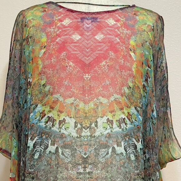 Charlie Jade Silk Cover Tunic Multicolor Size M/L - Picture 10 of 16